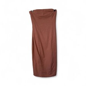 Abercrombie Strapless Dress Midi Dusty Pink Size Small Tall